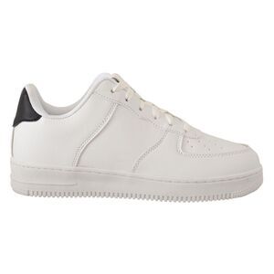 SIGNS White Leather Perforated Lace Up Sneakers Casual Men Men's Shoes